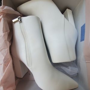 JustFab White Ankle Booties